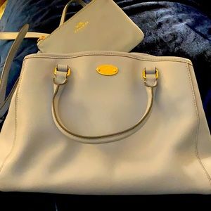 Coach baby blue Margot satchel/wristlet set